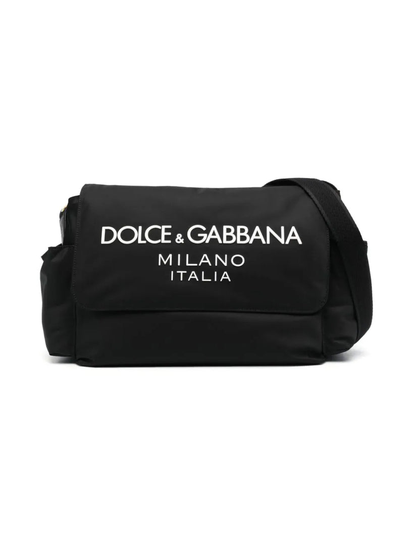 Nylon changing bag with rubberized Dolce & Gabbana logo