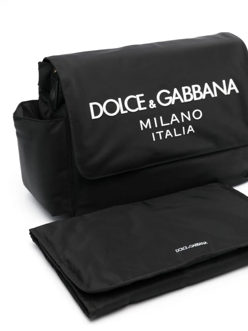 Nylon changing bag with rubberized Dolce & Gabbana logo