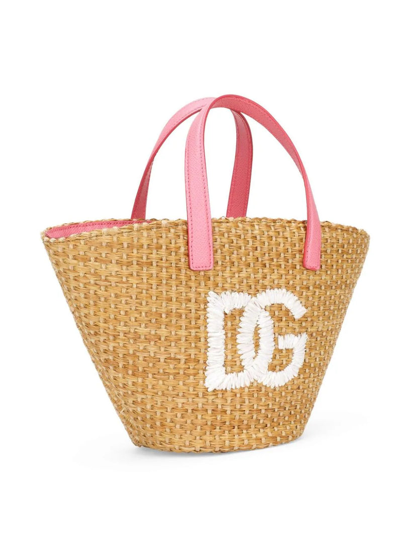 Straw handbag with DG logo
