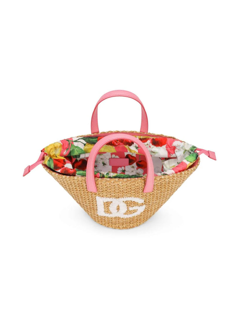 Straw handbag with DG logo