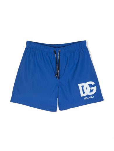 Swim trunks with logo print