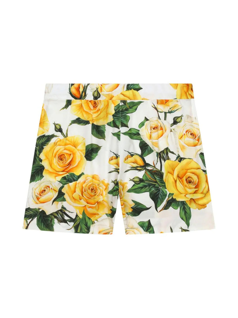 Shorts with rose print