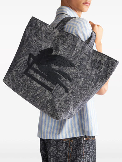 Paisley Large Denim Trotter Soft Shopping Bag