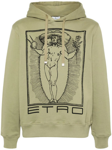 Hoodie with allegory of beauty print