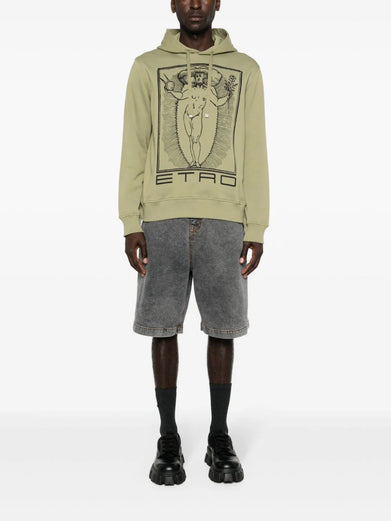 Hoodie with allegory of beauty print