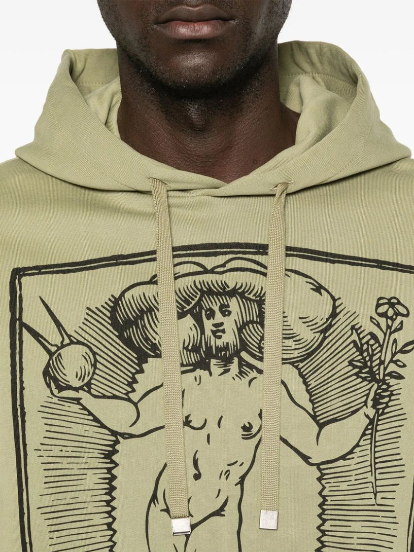 Hoodie with allegory of beauty print
