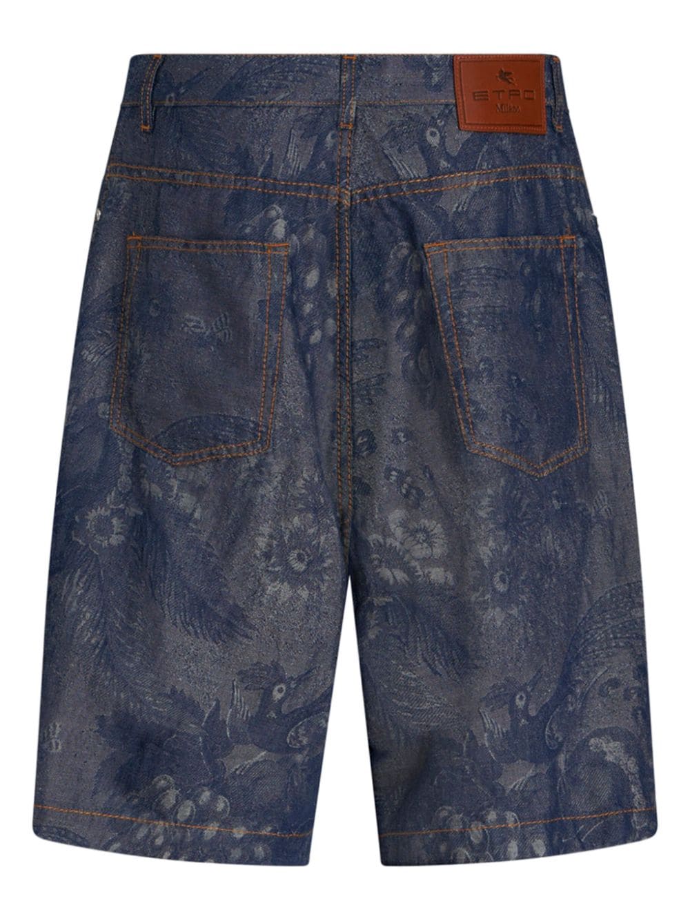 Jacquard denim bermuda shorts
