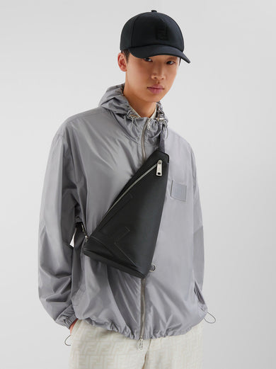 Grey nylon windbreaker