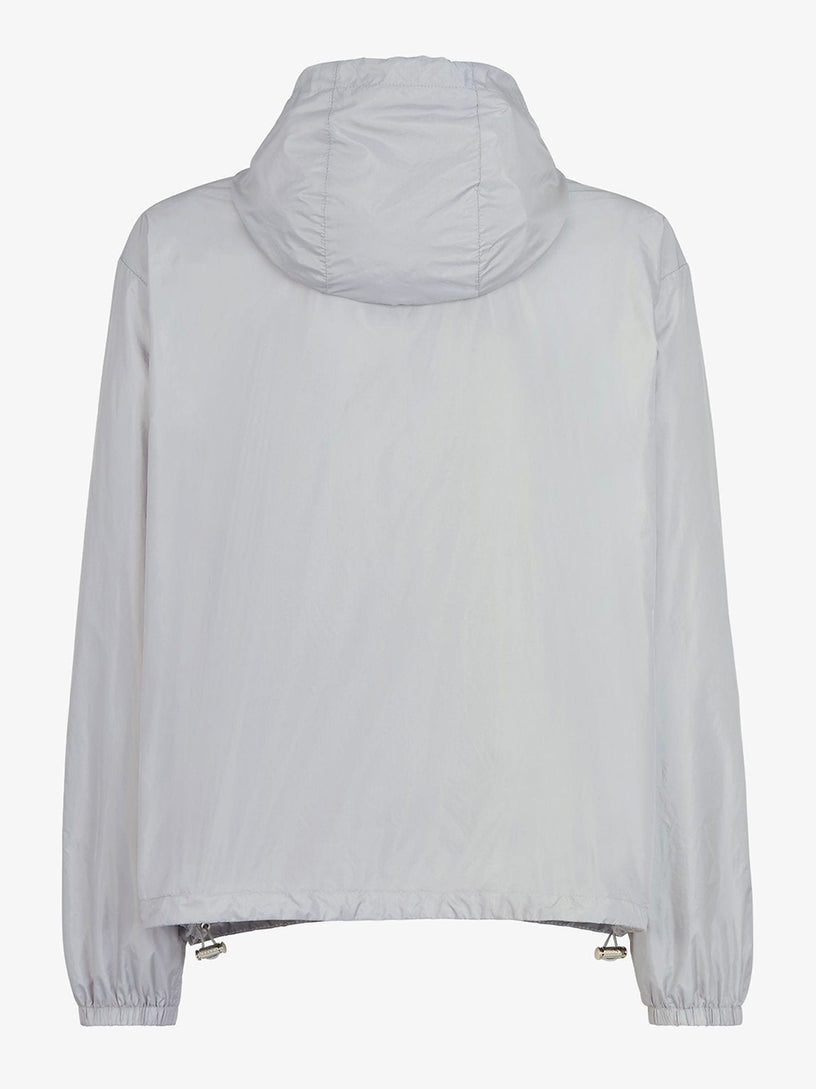 Grey nylon windbreaker