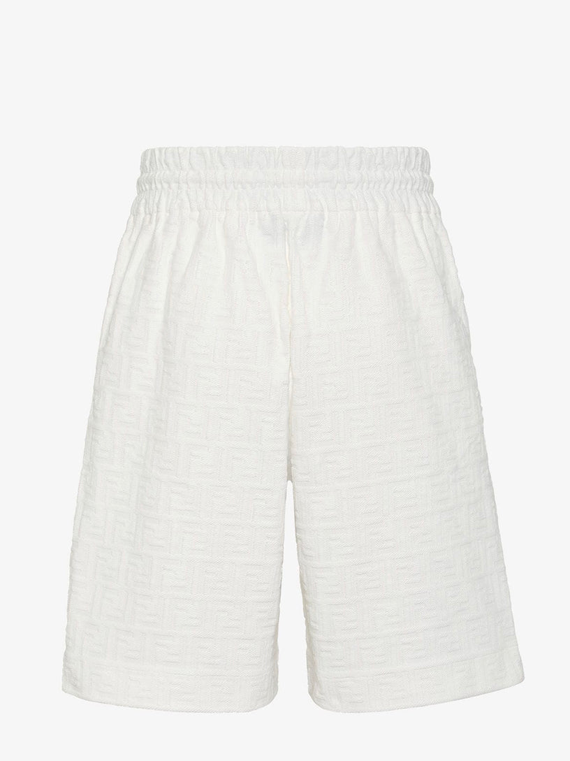 Short trousers in white FF cotton