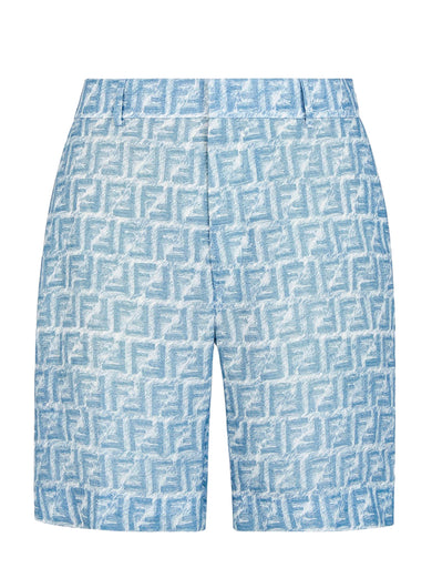 Blue FF linen shorts