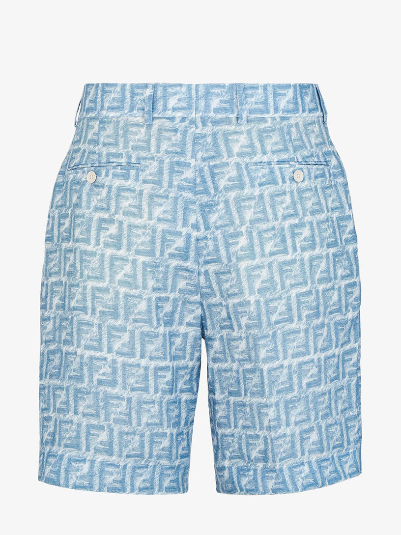 Blue FF linen shorts