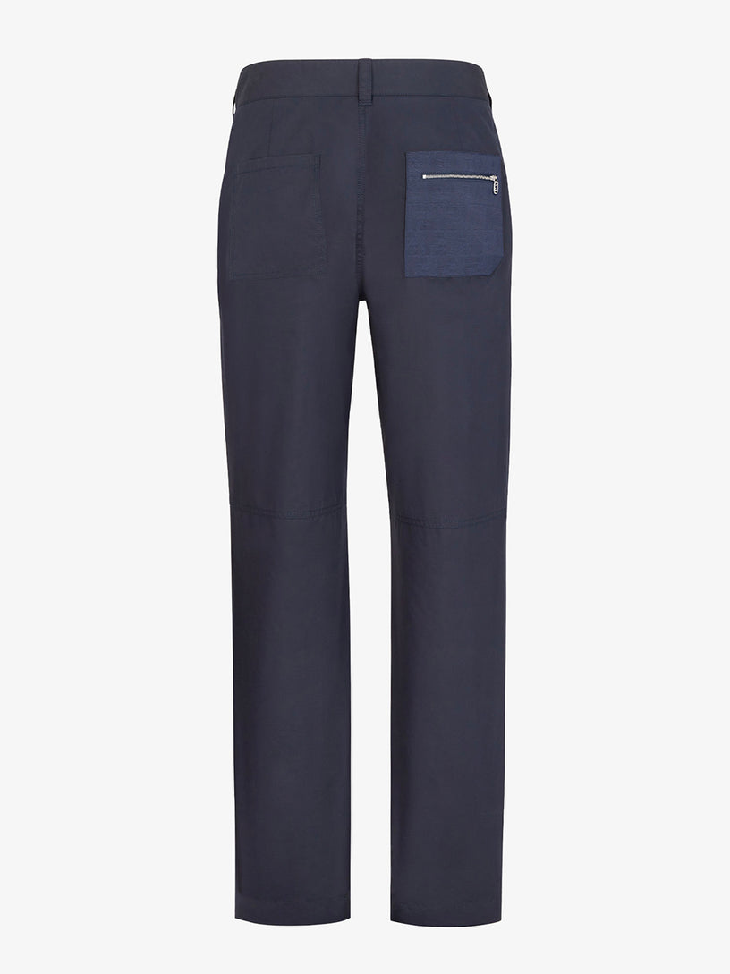 Blue technical cotton trousers