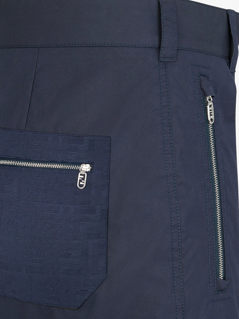 Blue technical cotton trousers
