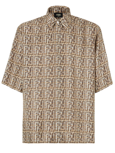 Beige FF silk shirt