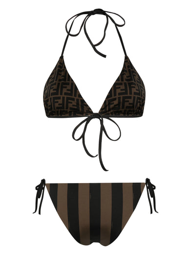Reversible bikini in brown Lycra®