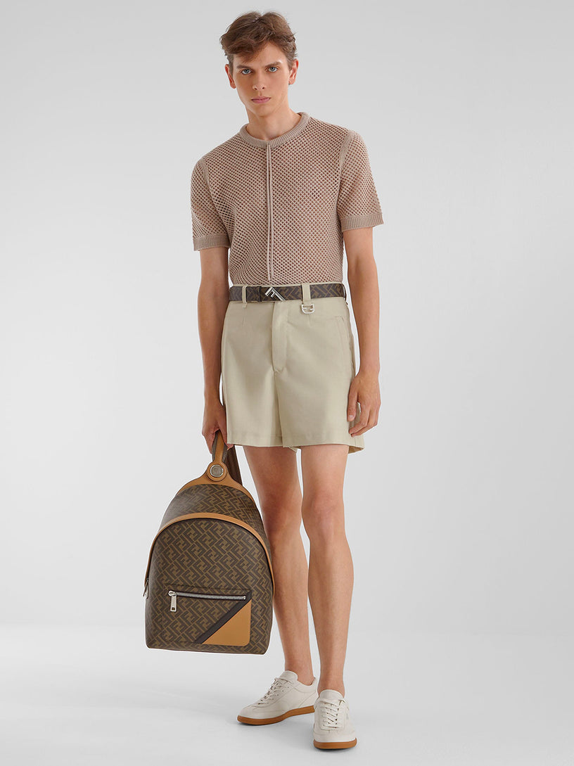 Beige wool mesh sweater