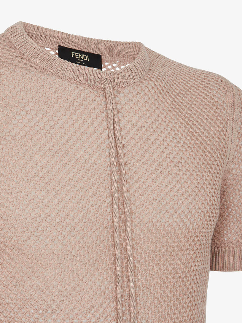 Beige wool mesh sweater