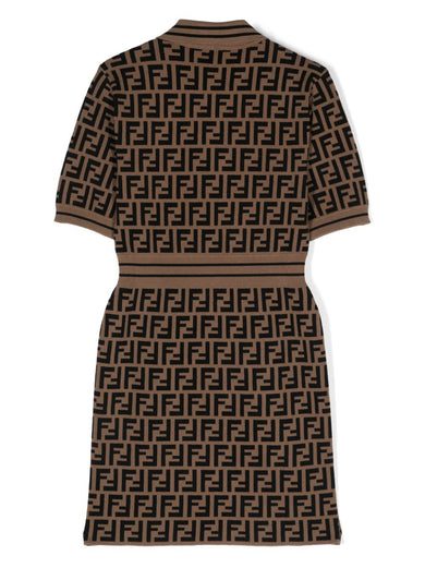 Knitted dress for girls with FF motif