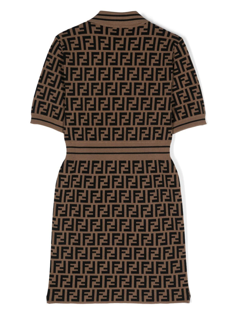 Knitted dress for girls with FF motif Knitted dress for girls with FF motif