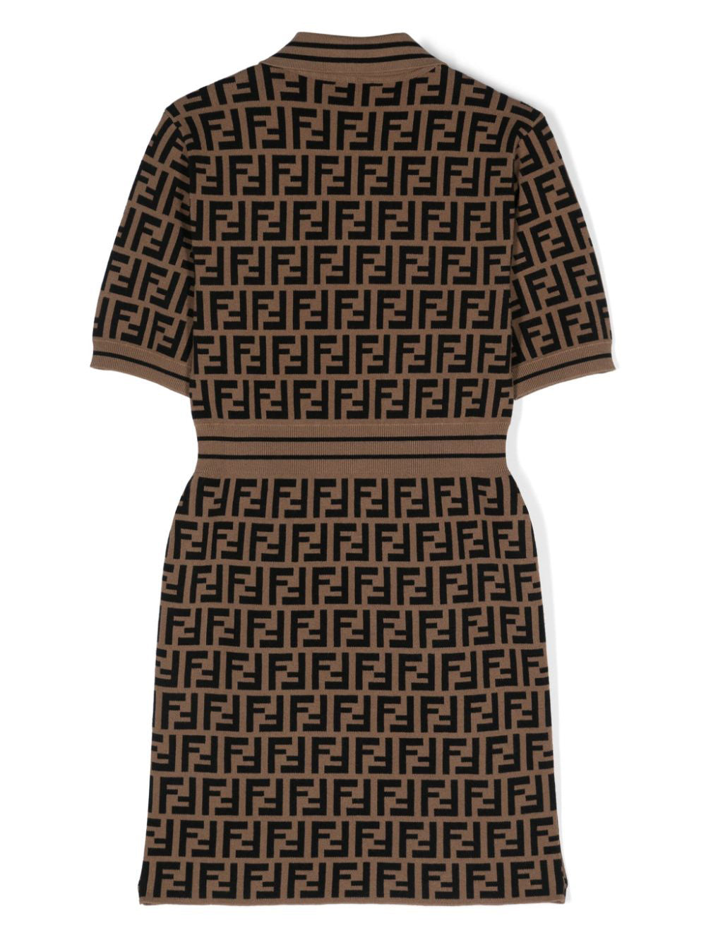 Knitted dress for girls with FF motif
