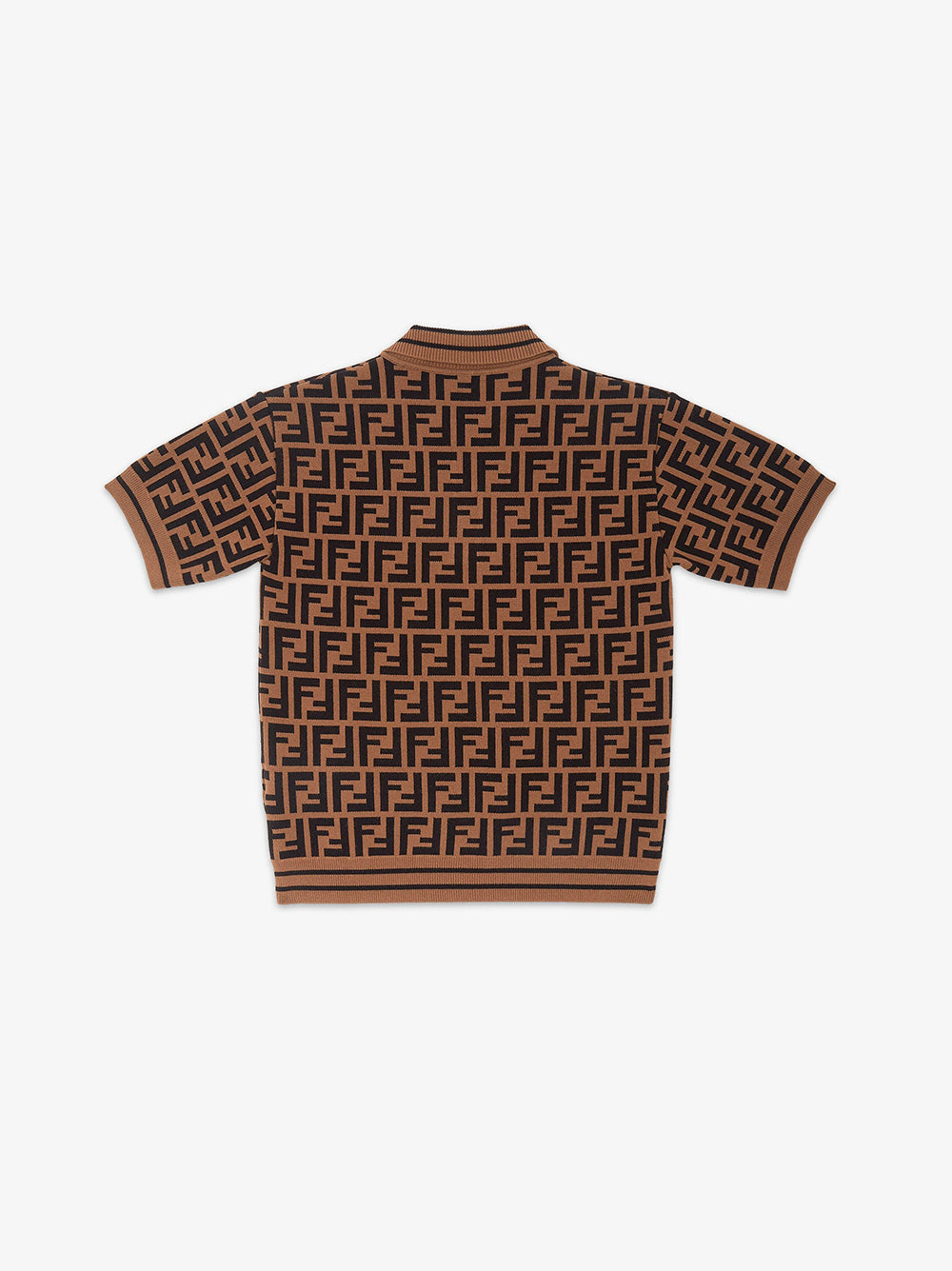 Knitted polo shirt with all-over FF