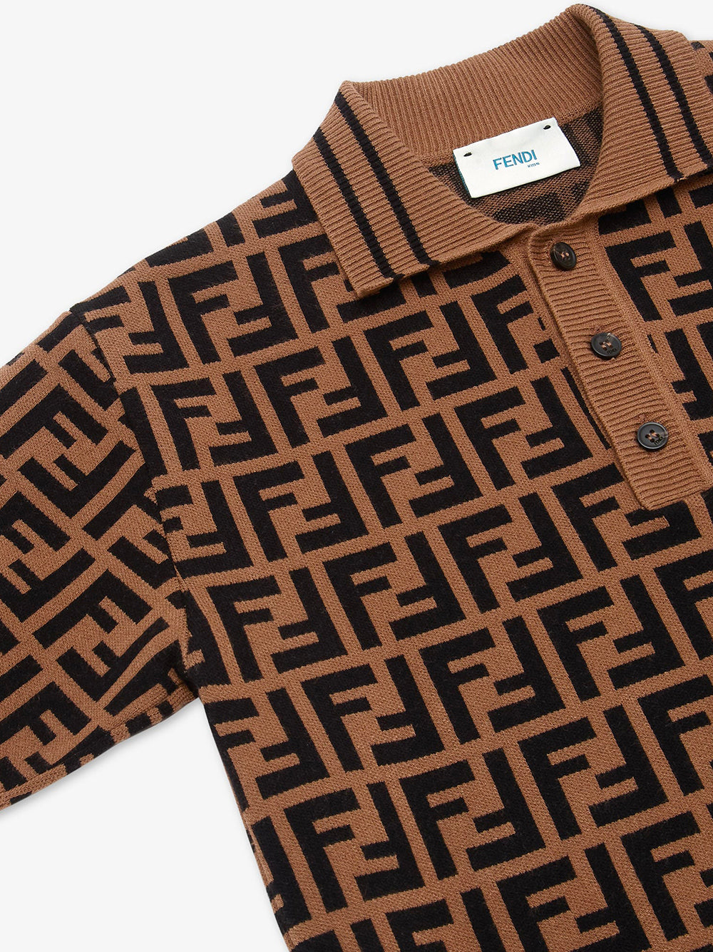 Knitted polo shirt with all-over FF