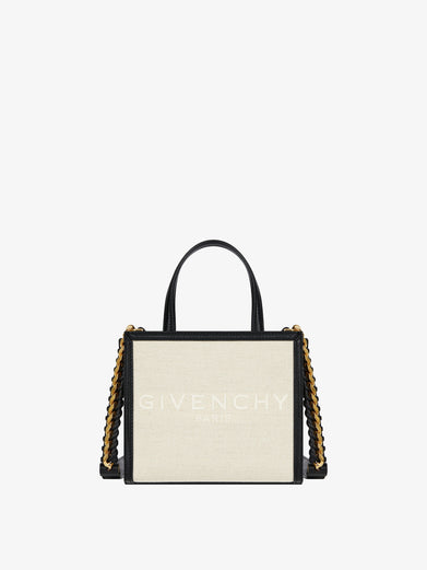 Mini G Tote in canvas and leather