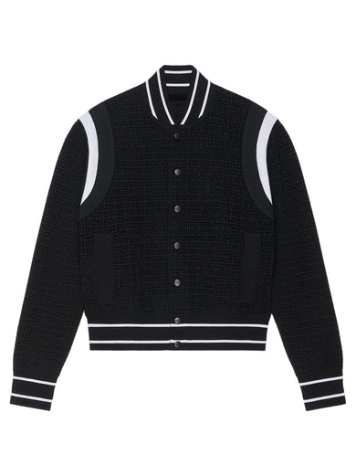 Varsity jacket in 4G knit with velvet effect