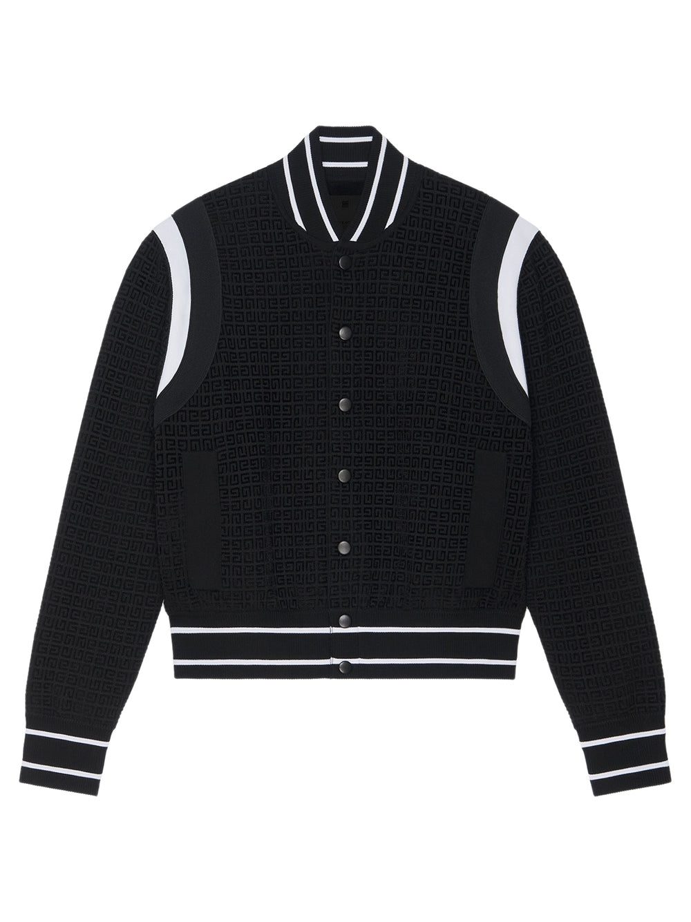 Varsity jacket in 4G knit with velvet effect