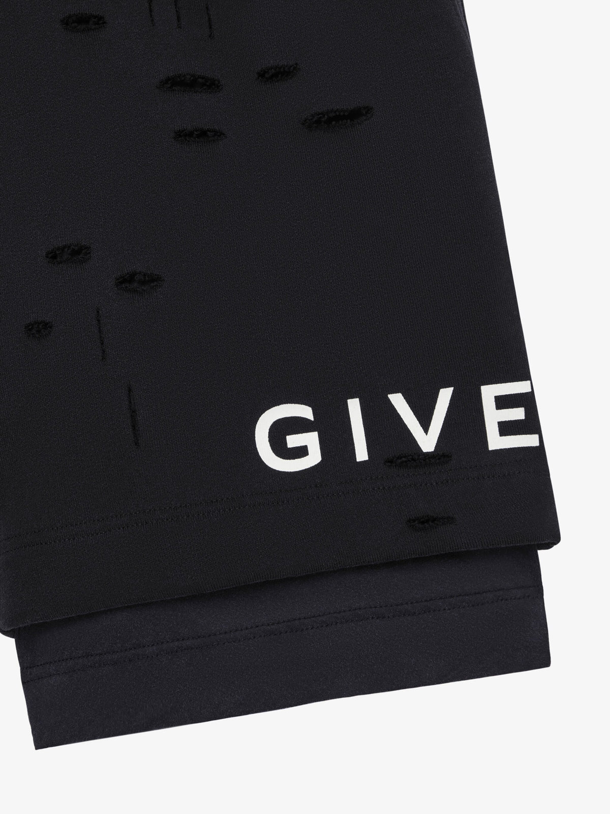 GIVENCHY bermuda shorts in felpa with destroyed effect