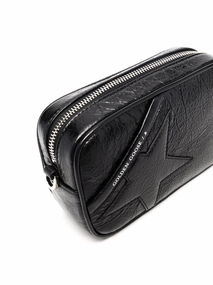 Mini Star Bag in black shiny leather
