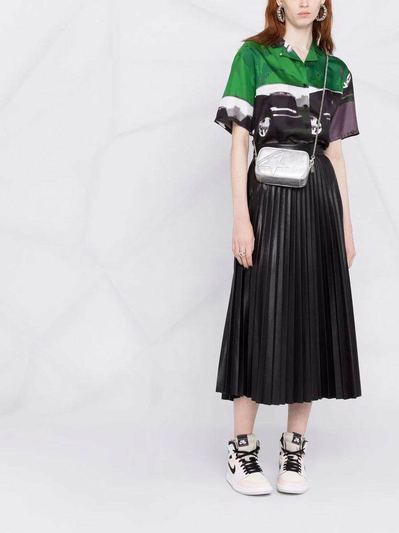 Mini Star Bag in silver laminated leather