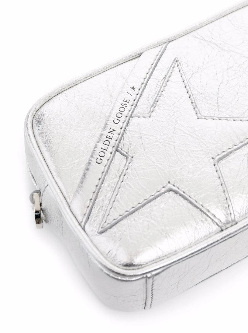 Mini Star Bag in silver laminated leather