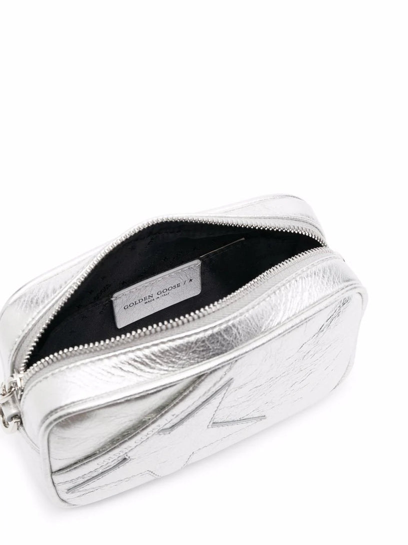 Mini Star Bag in silver laminated leather