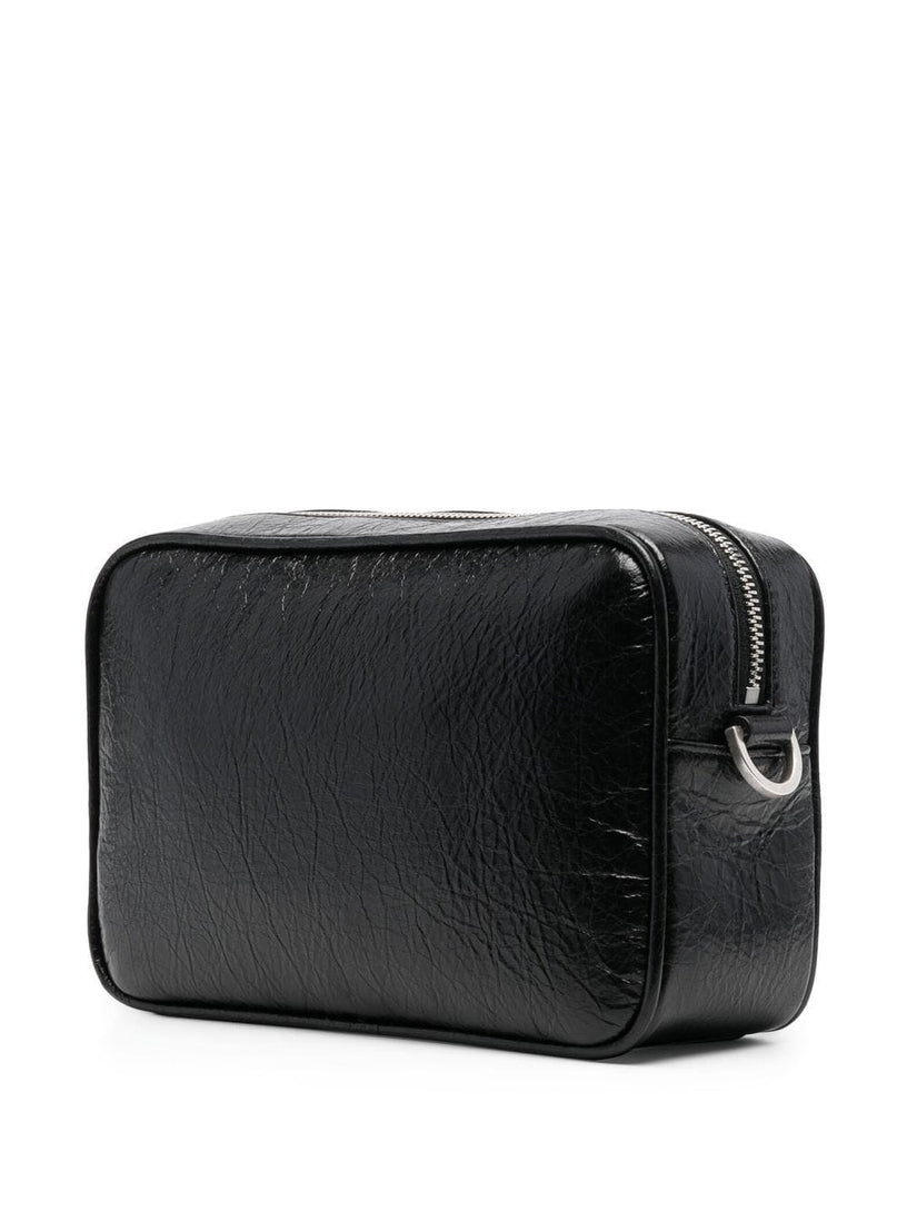 Shiny leather shoulder bag