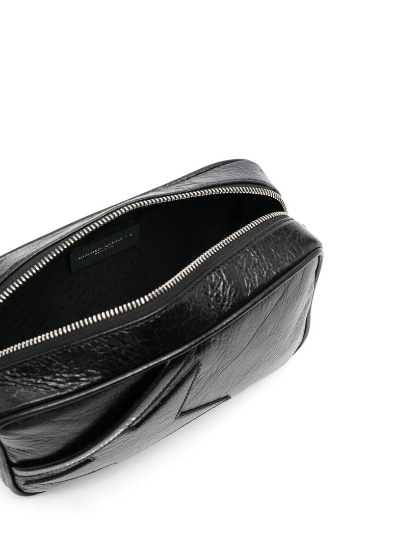 Shiny leather shoulder bag