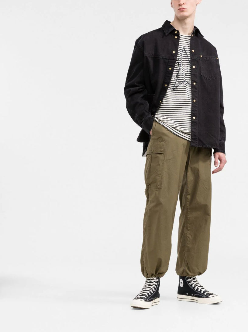 Long-sleeved striped T-shirt