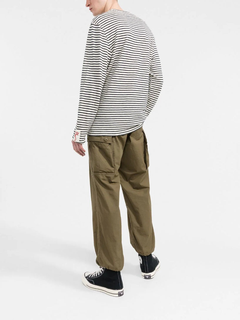 Long-sleeved striped T-shirt