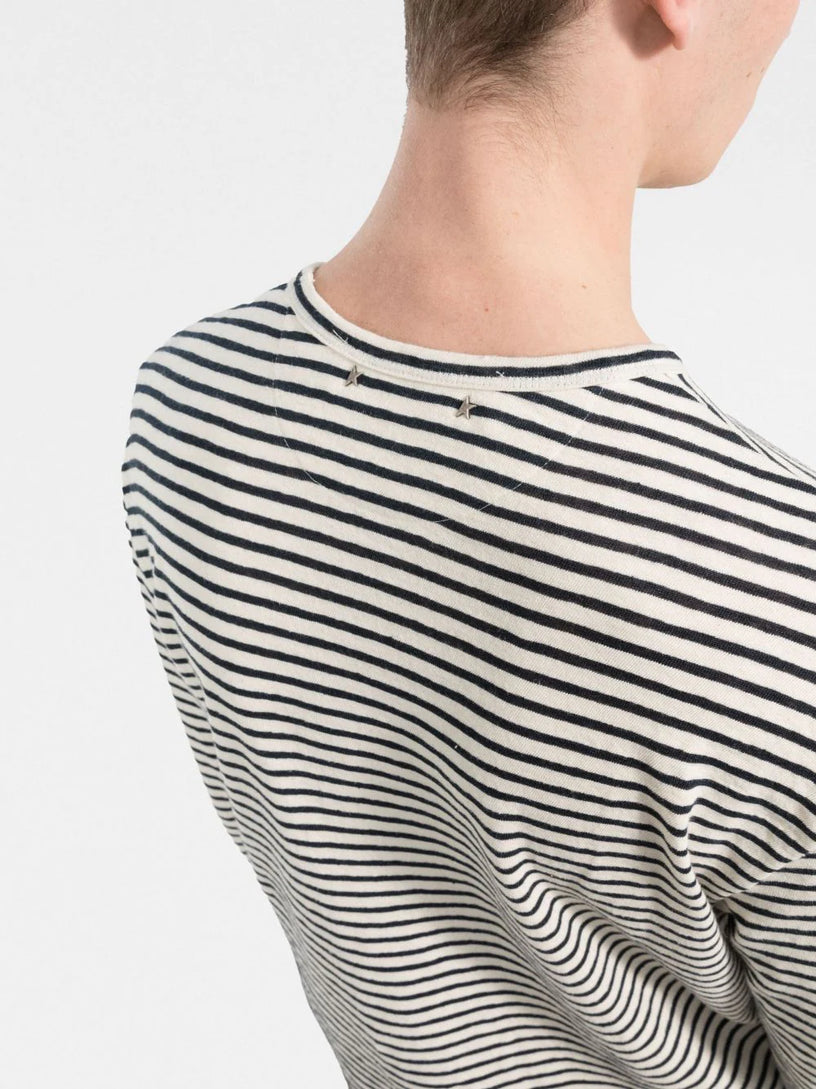 Long-sleeved striped T-shirt