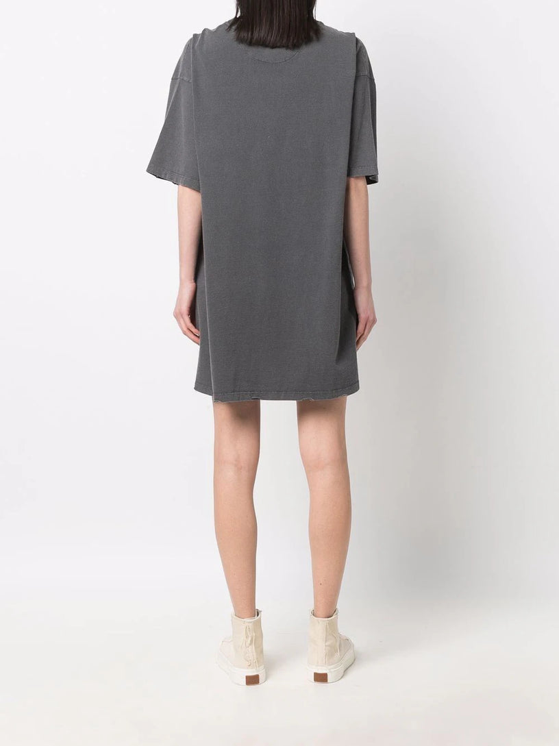 T-shirt dress with distressed treatment
