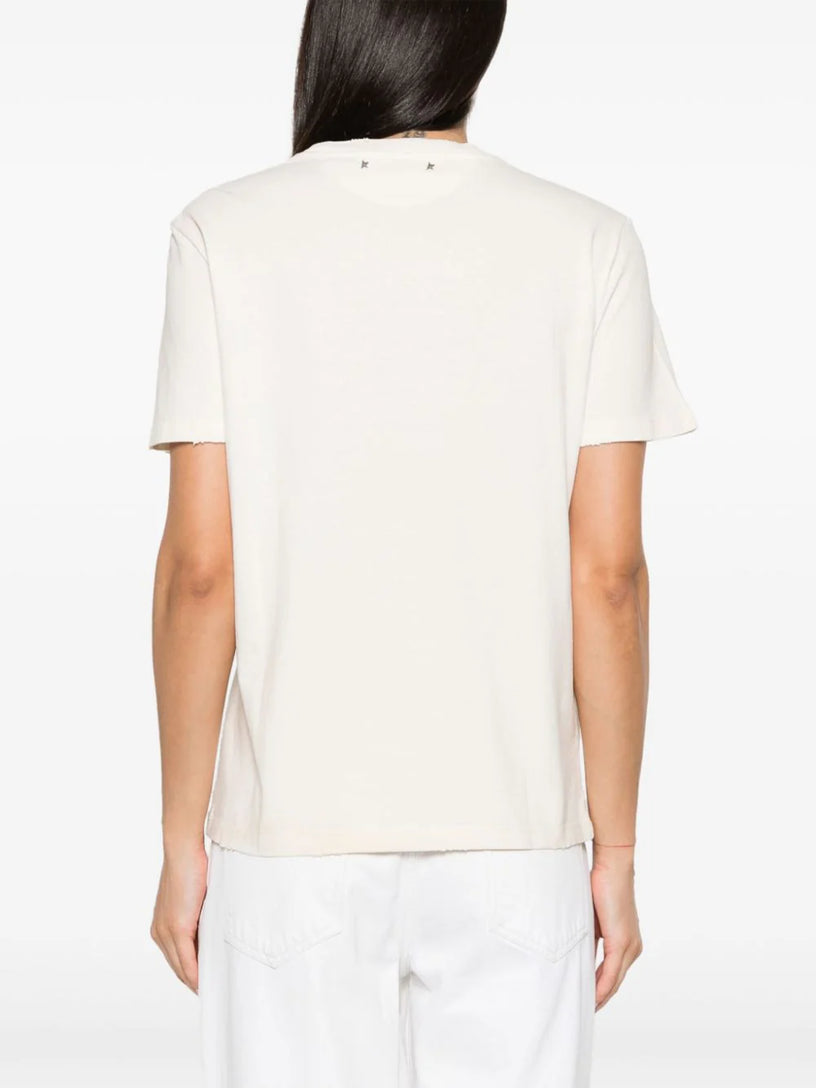 T-shirt with embroidered writing