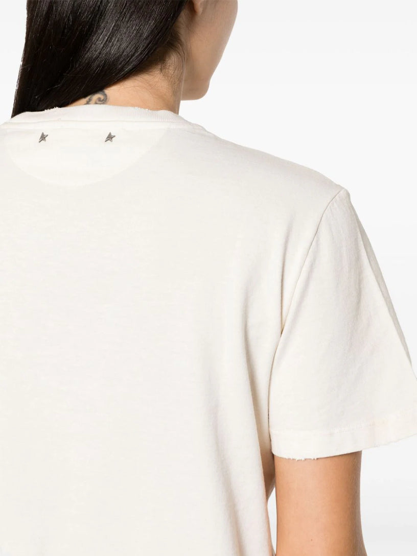 T-shirt with embroidered writing