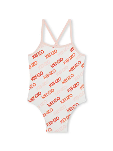 One-piece swimsuit with all-over logo