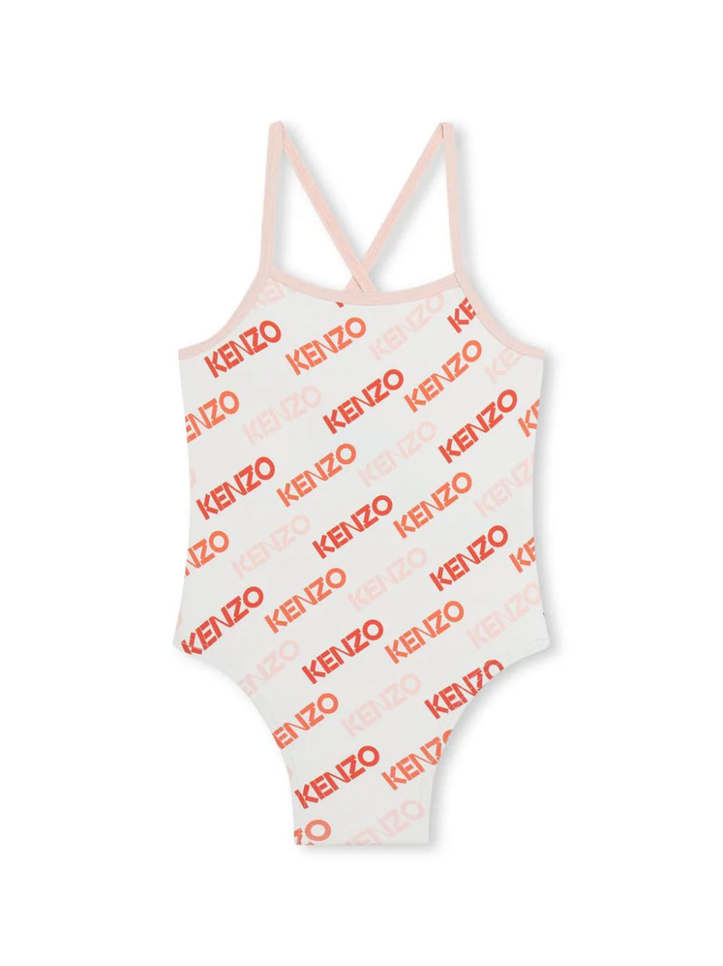 One-piece swimsuit with all-over logo