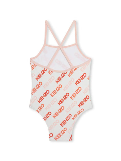 One-piece swimsuit with all-over logo