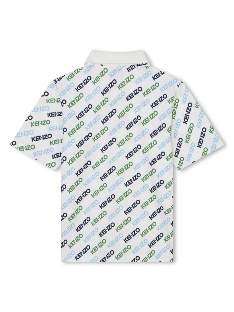 Polo shirt with all-over logo