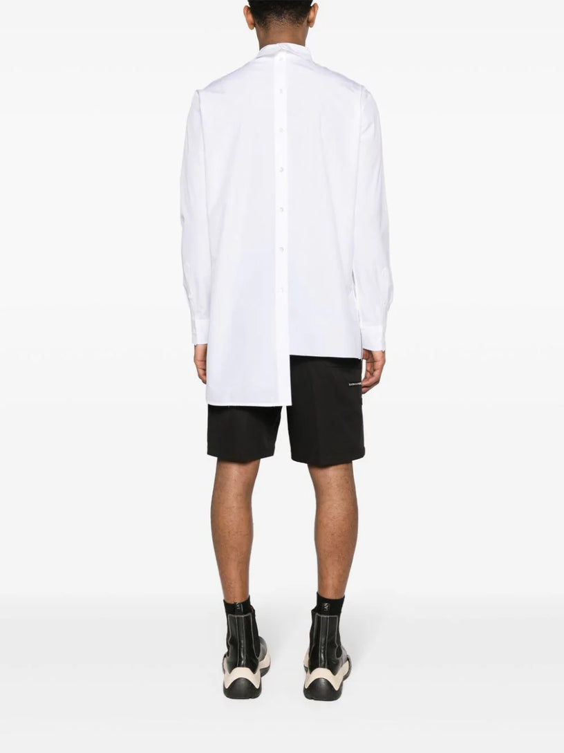 Logo-print asymmetric shirt