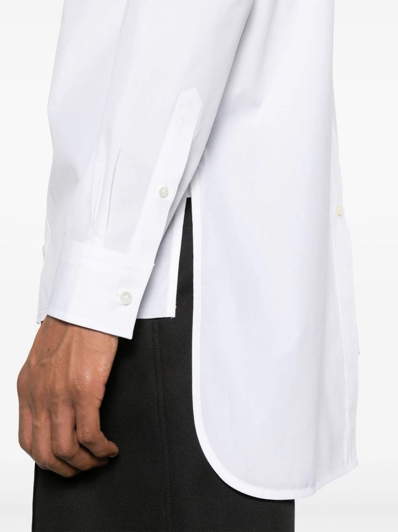 Logo-print asymmetric shirt