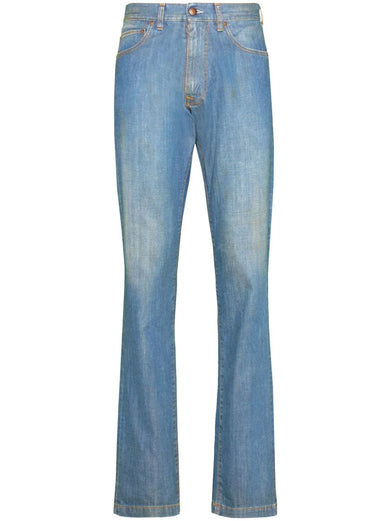 Americana wash turn-up jeans